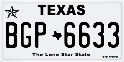 TX license plate BGP6633