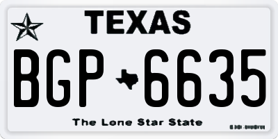 TX license plate BGP6635