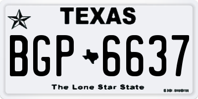 TX license plate BGP6637