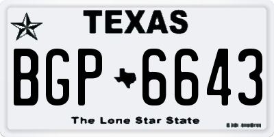 TX license plate BGP6643