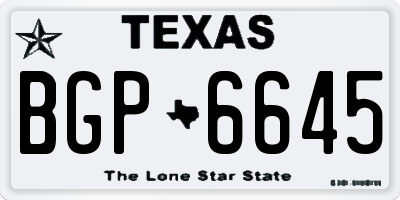 TX license plate BGP6645