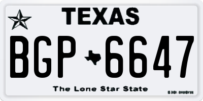 TX license plate BGP6647