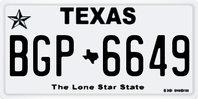 TX license plate BGP6649