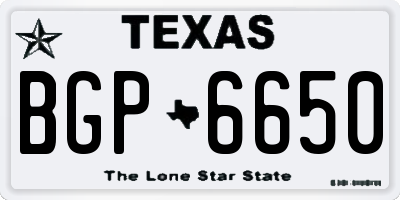 TX license plate BGP6650