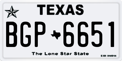 TX license plate BGP6651