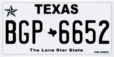 TX license plate BGP6652