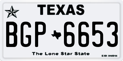 TX license plate BGP6653