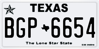 TX license plate BGP6654
