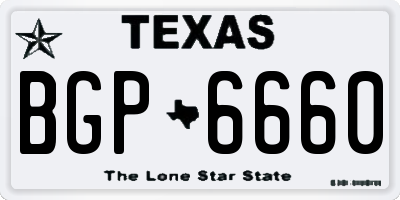 TX license plate BGP6660
