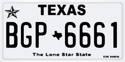 TX license plate BGP6661