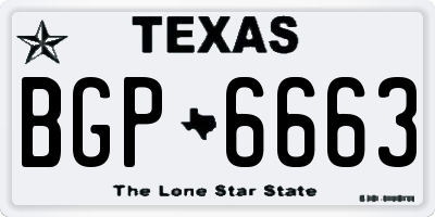 TX license plate BGP6663