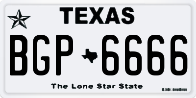 TX license plate BGP6666