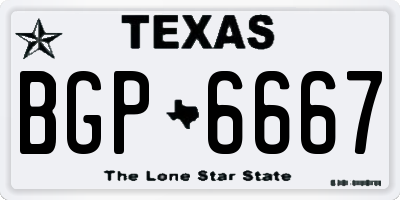 TX license plate BGP6667