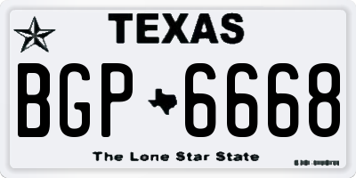 TX license plate BGP6668