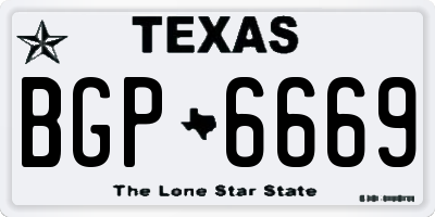TX license plate BGP6669