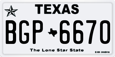 TX license plate BGP6670