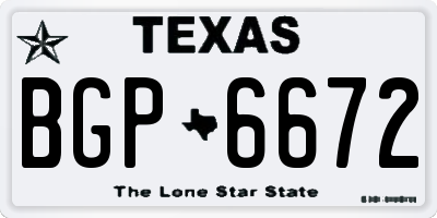 TX license plate BGP6672