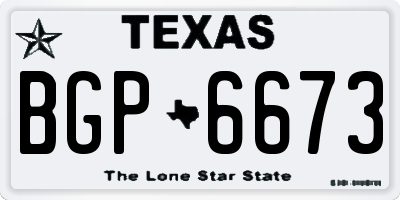 TX license plate BGP6673