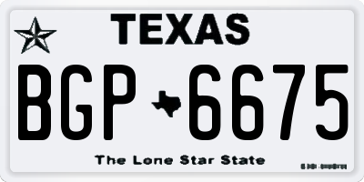 TX license plate BGP6675