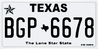 TX license plate BGP6678