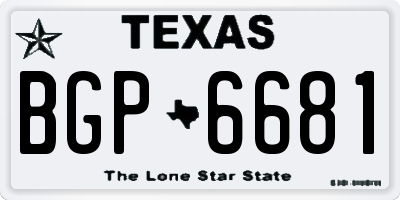 TX license plate BGP6681