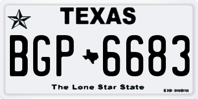 TX license plate BGP6683