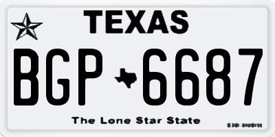 TX license plate BGP6687