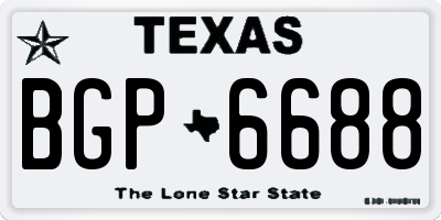 TX license plate BGP6688