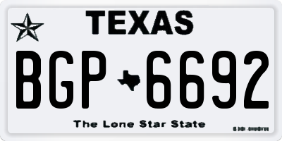 TX license plate BGP6692