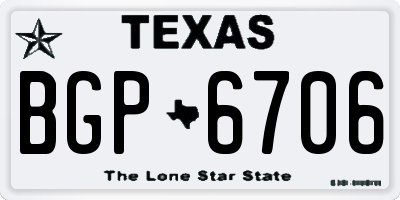 TX license plate BGP6706