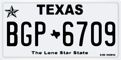 TX license plate BGP6709
