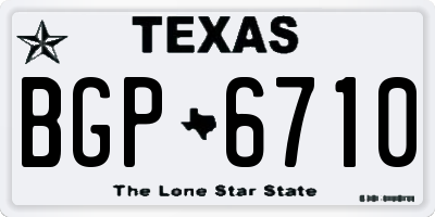 TX license plate BGP6710