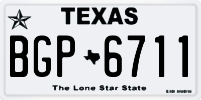 TX license plate BGP6711