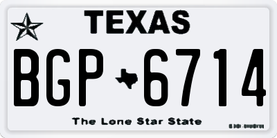 TX license plate BGP6714