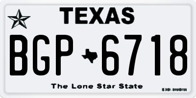 TX license plate BGP6718
