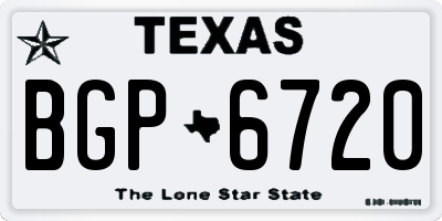 TX license plate BGP6720