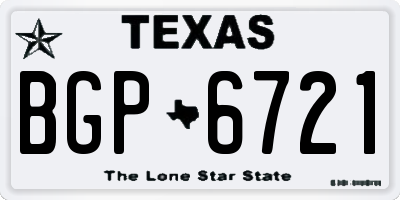 TX license plate BGP6721