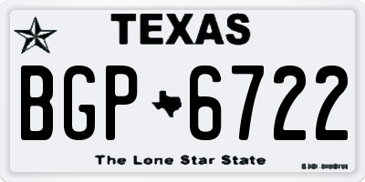 TX license plate BGP6722