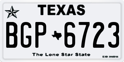 TX license plate BGP6723