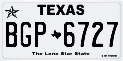 TX license plate BGP6727