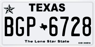 TX license plate BGP6728