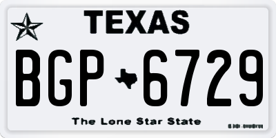 TX license plate BGP6729