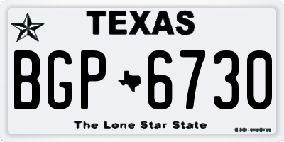 TX license plate BGP6730