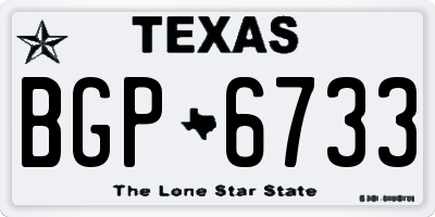 TX license plate BGP6733
