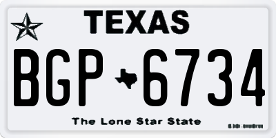 TX license plate BGP6734