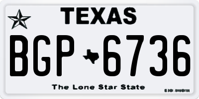 TX license plate BGP6736
