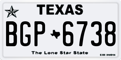 TX license plate BGP6738