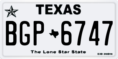 TX license plate BGP6747