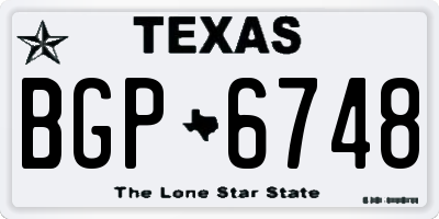 TX license plate BGP6748
