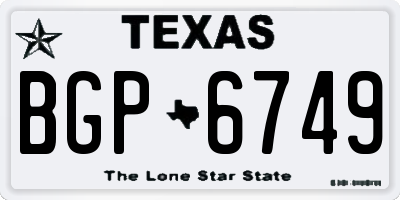TX license plate BGP6749